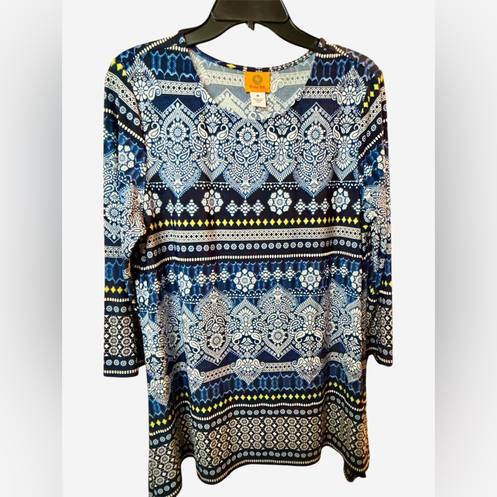 Ruby Rd Paisley 3/4 Sleeve Blouse, Size Medium